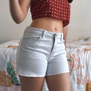 Pastel blue and white striped shorts from pacsun